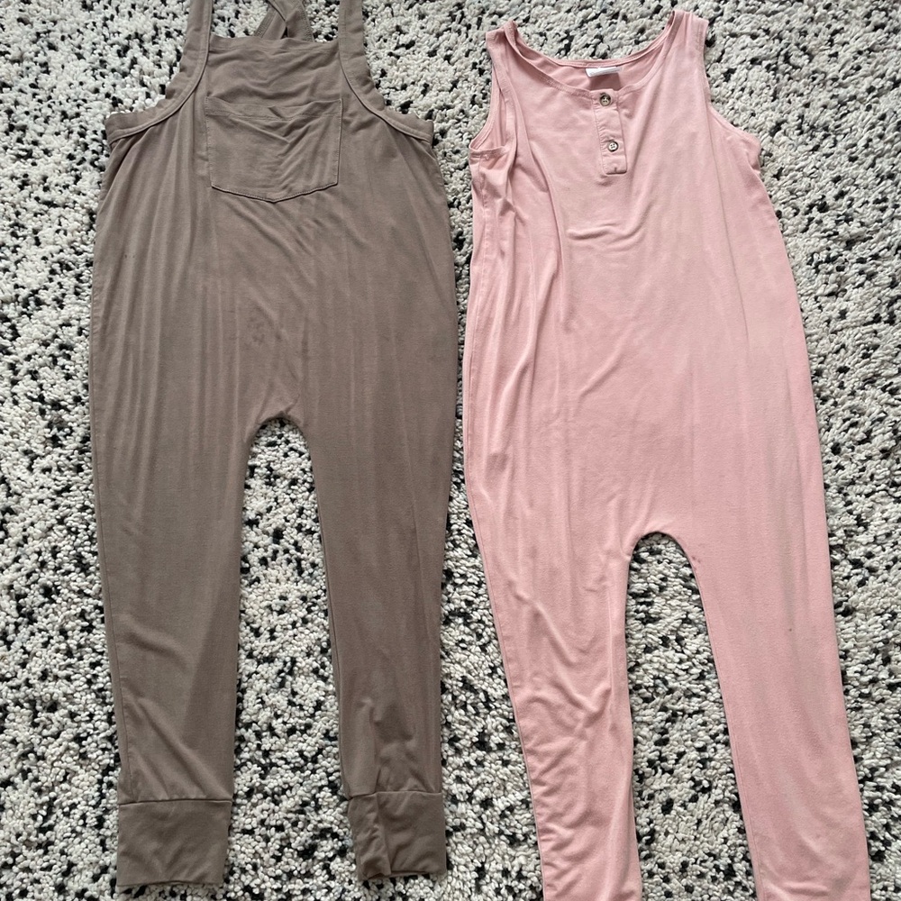 Jax & Lennon Brown and Pink Jumpsuits